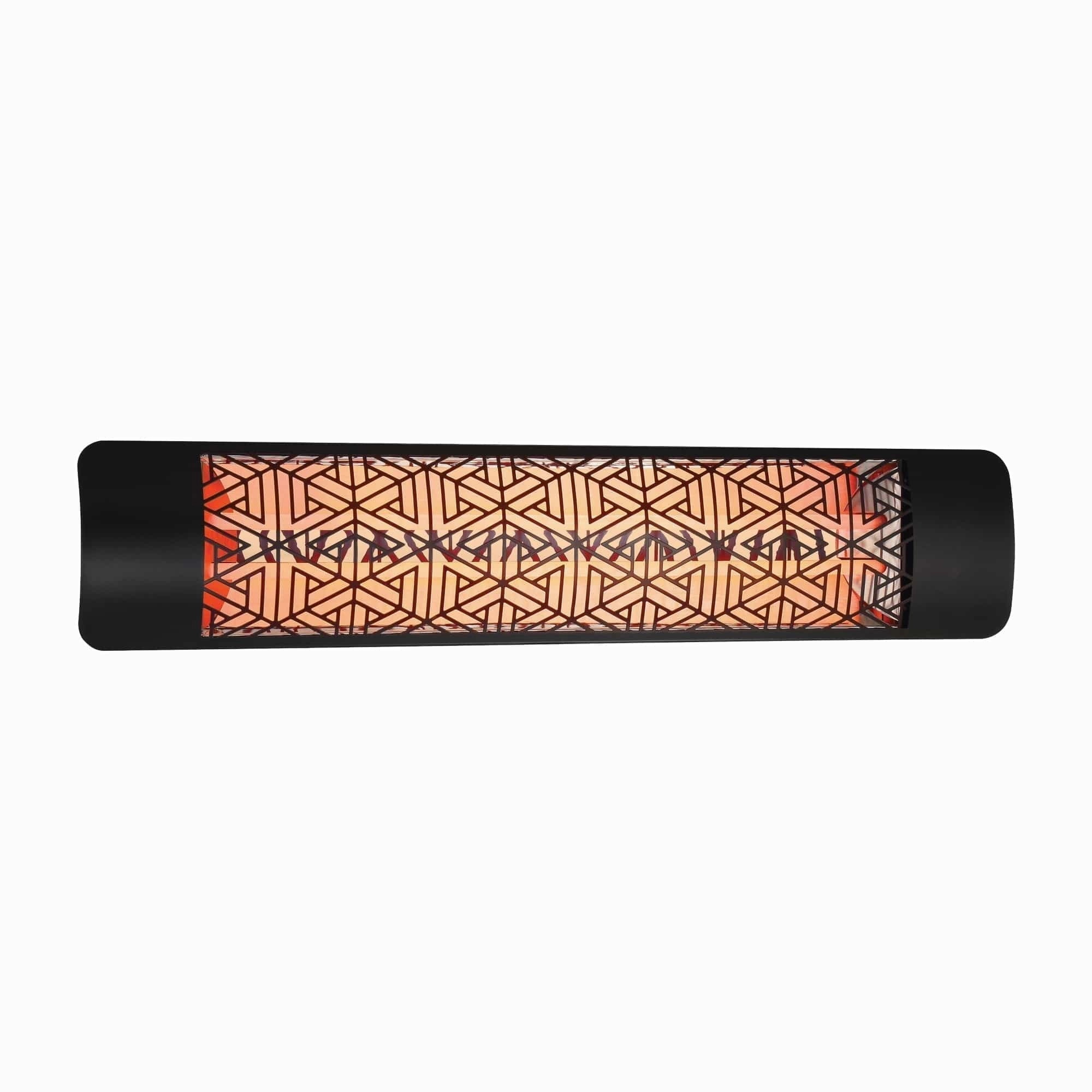 Eurofase EF50 Series 39-inch Black Stainless Steel Dual Element 5000 Watt 208V Electric Patio Heater with Decor Plate