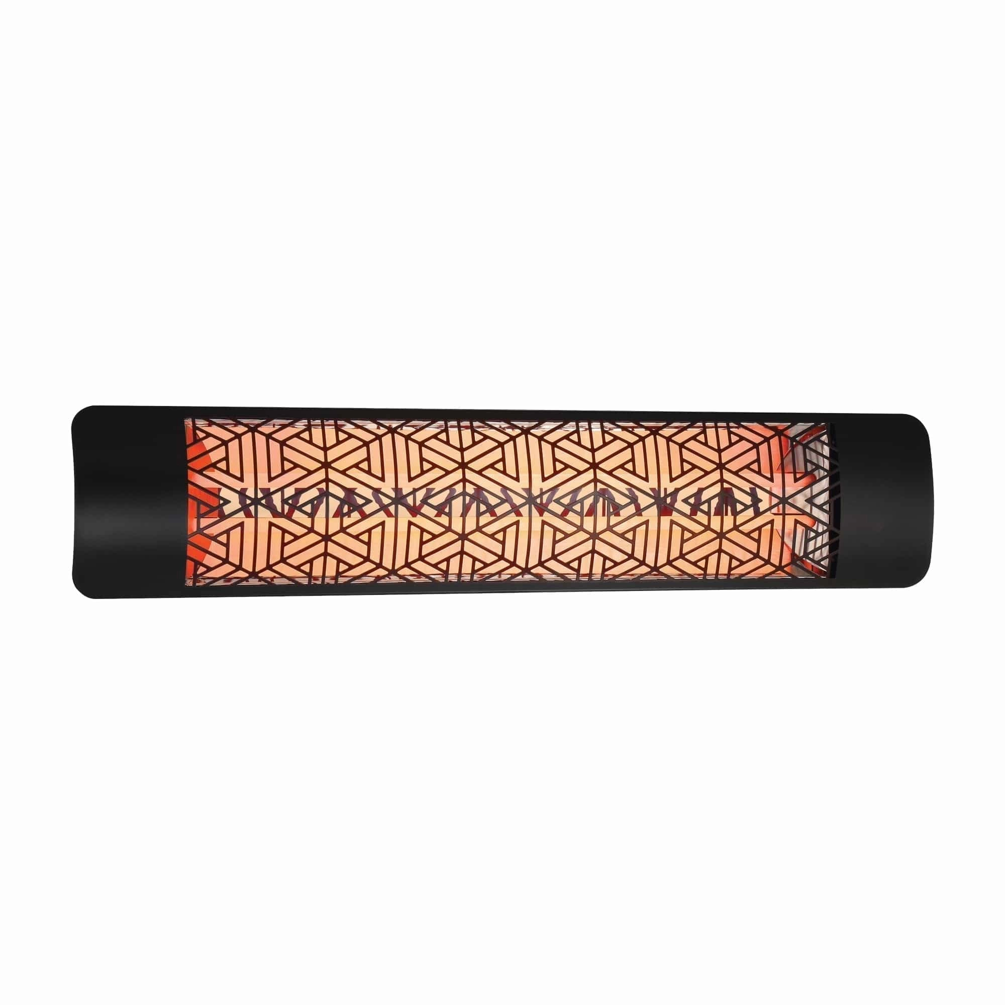 Eurofase EF50 Series 39-inch Black Stainless Steel Dual Element 5000 Watt 277V Electric Patio Heater with Decor Plate
