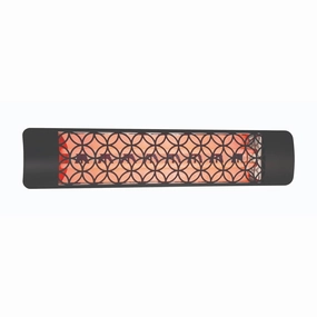 Eurofase EF50 Series 39-inch Black Stainless Steel Dual Element 5000 Watt 480V Electric Patio Heater with Decor Plateweatherproof outdoor heater