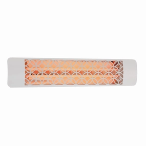 Eurofase EF50 Series 39-inch White Stainless Steel Dual Element 5000 Watt 208V Electric Patio Heater with Decor Plateweatherproof outdoor heater