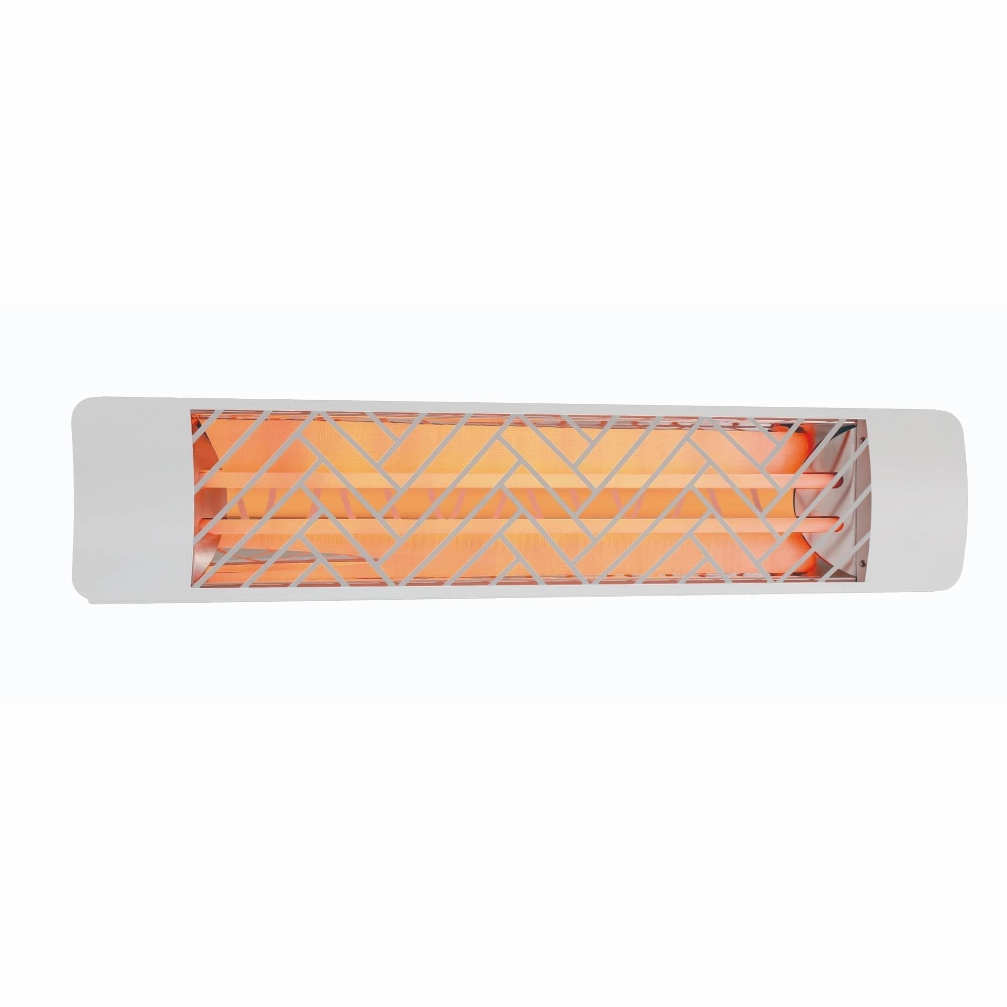 Eurofase EF50 Series 39-inch White Stainless Steel Dual Element 5000 Watt 208V Electric Patio Heater with Decor Plate