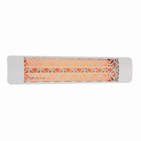 Eurofase EF50 Series 39-inch White Stainless Steel Dual Element 5000 Watt 240V Electric Patio Heater with Decor Plateweatherproof outdoor heater