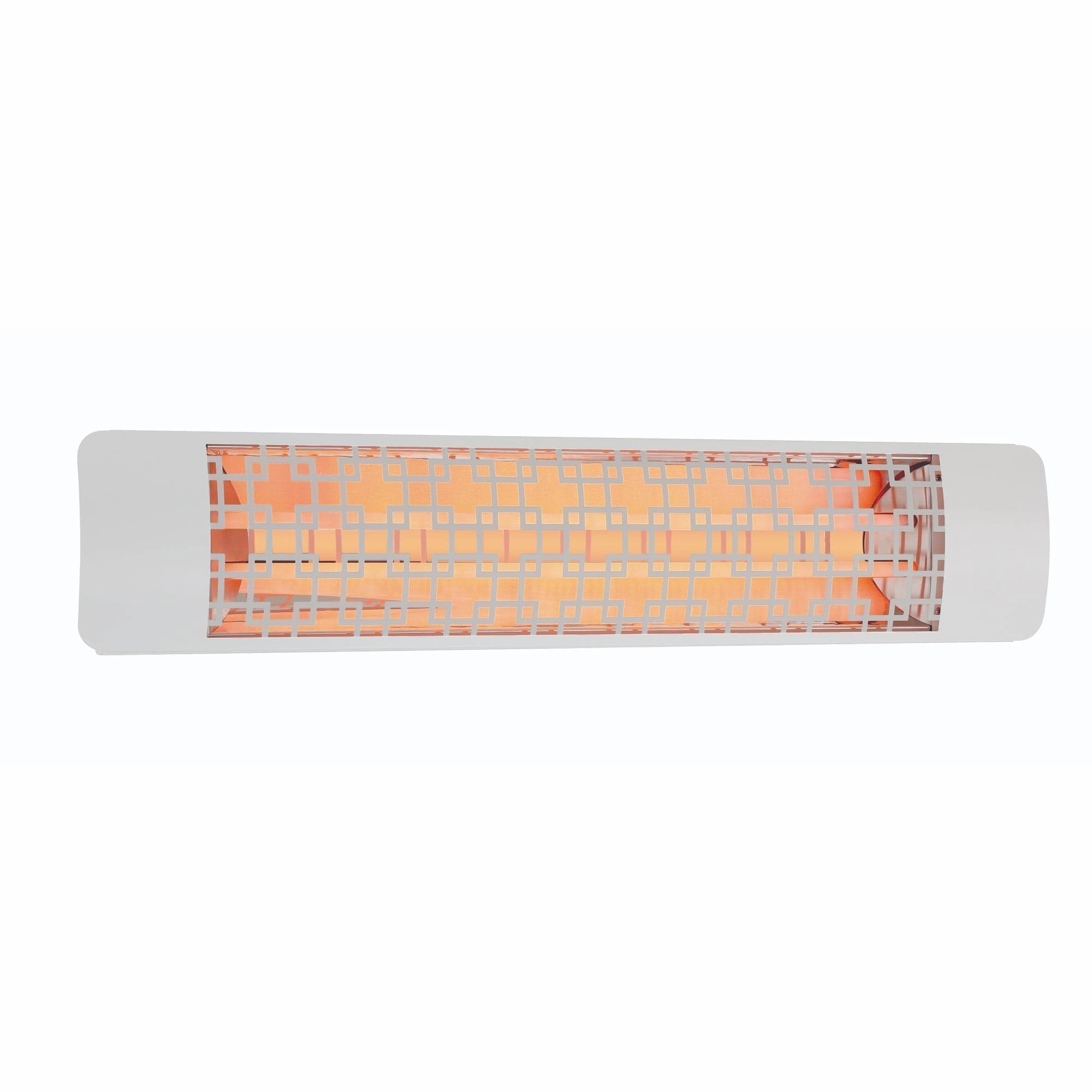 Eurofase EF50 Series 39-inch White Stainless Steel Dual Element 5000 Watt 240V Electric Patio Heater with Decor Plate
