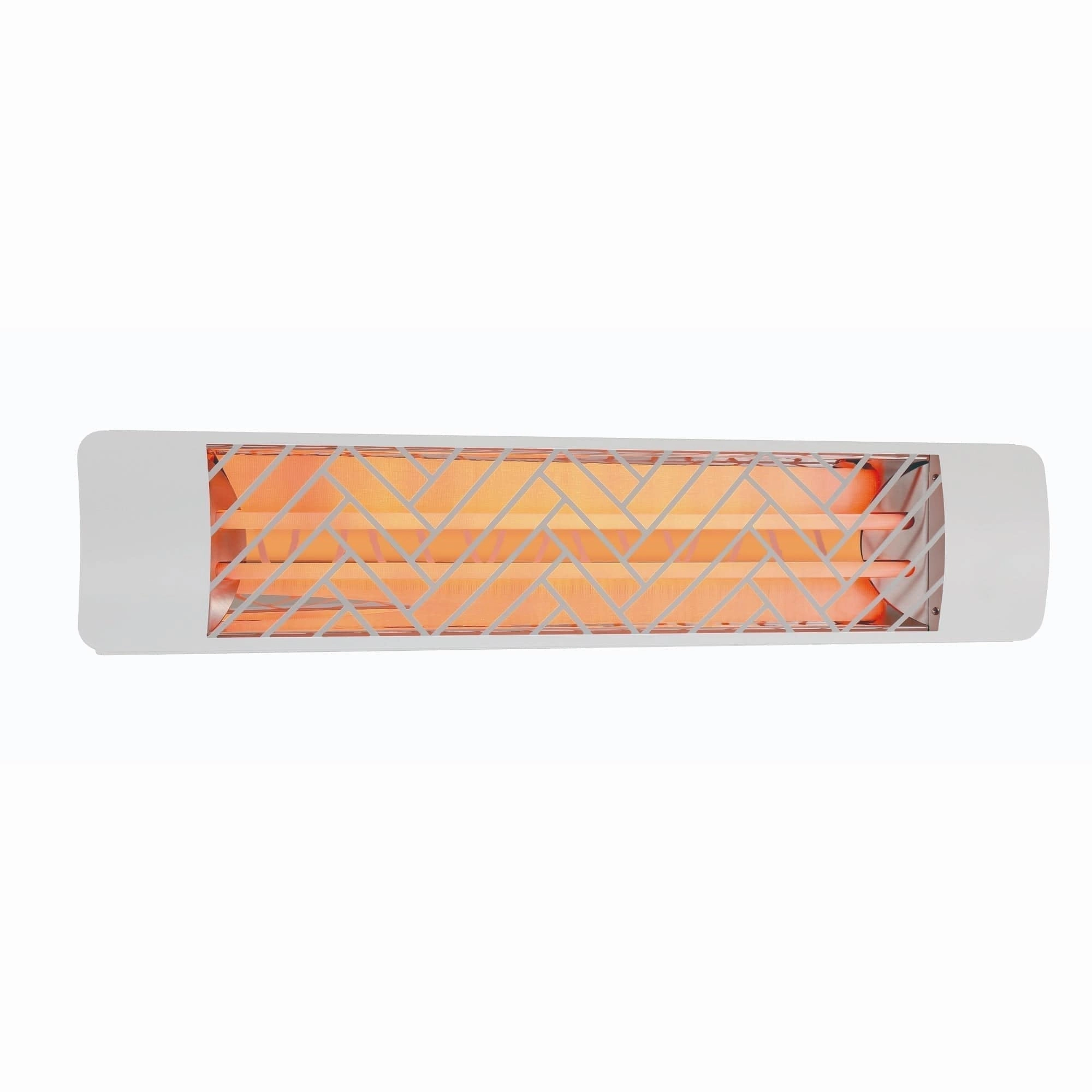 Eurofase EF50 Series 39-inch White Stainless Steel Dual Element 5000 Watt 240V Electric Patio Heater with Decor Plate