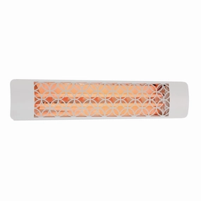 Eurofase EF50 Series 39-inch White Stainless Steel Dual Element 5000 Watt 480V Electric Patio Heater with Decor Plateweatherproof outdoor heater