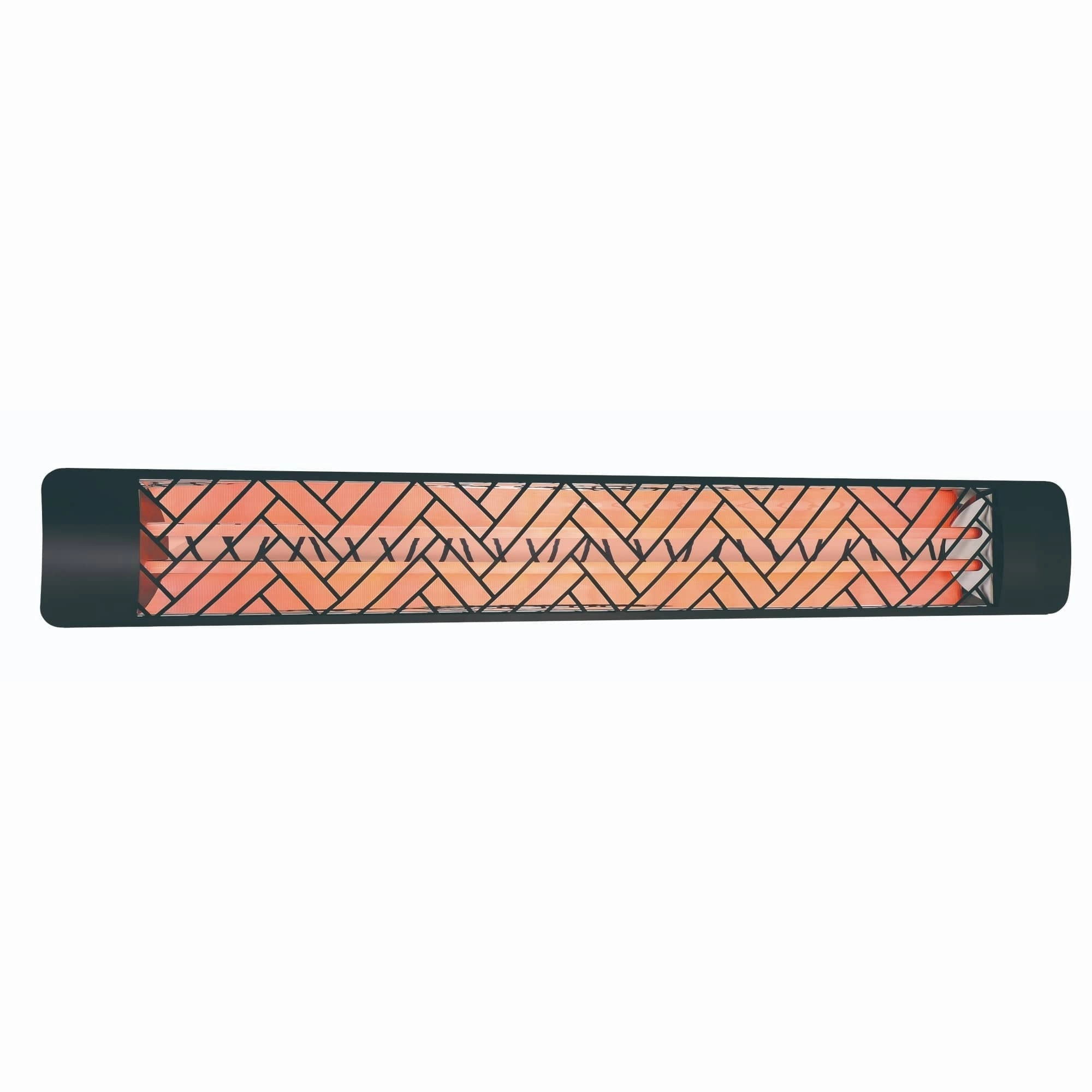 Eurofase EF60 Series 61-inch Black Stainless Steel Dual Element 6000 Watt 240V Electric Patio Heater with Decor Plate