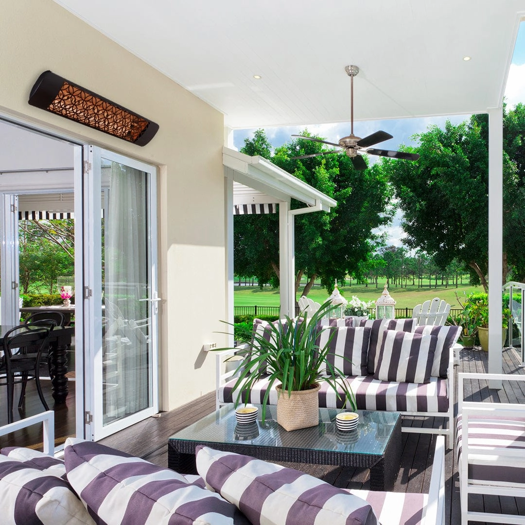 Eurofase EF60 Series 61-inch White Stainless Steel Dual Element 6000 Watt Electric Patio Heater