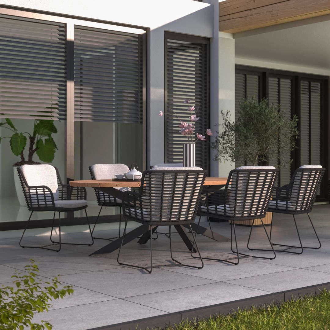 Fabrice 6 Garden Seat Dining Set