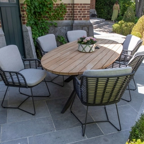 Fabrice 6 Garden Seat Dining Setsolid wood outdoor table and chairs set