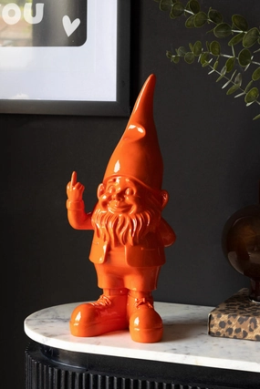 Fabulous Orange Naughty Gnomeoutdoor garden decorative ornaments
