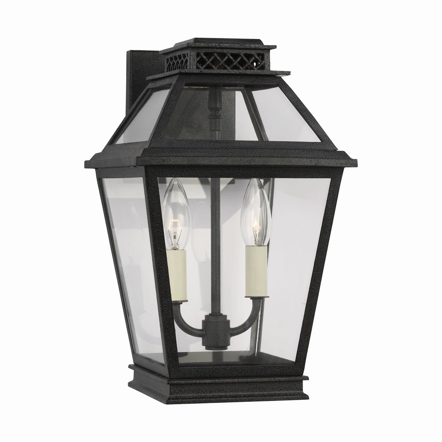 Falmouth Two Light Outdoor Wall Lantern Dark Weathered Zinc