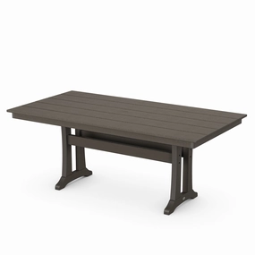 Farmhouse Trestle 37" x 72" Dining TableHDPE eco-friendly polywood furniture set