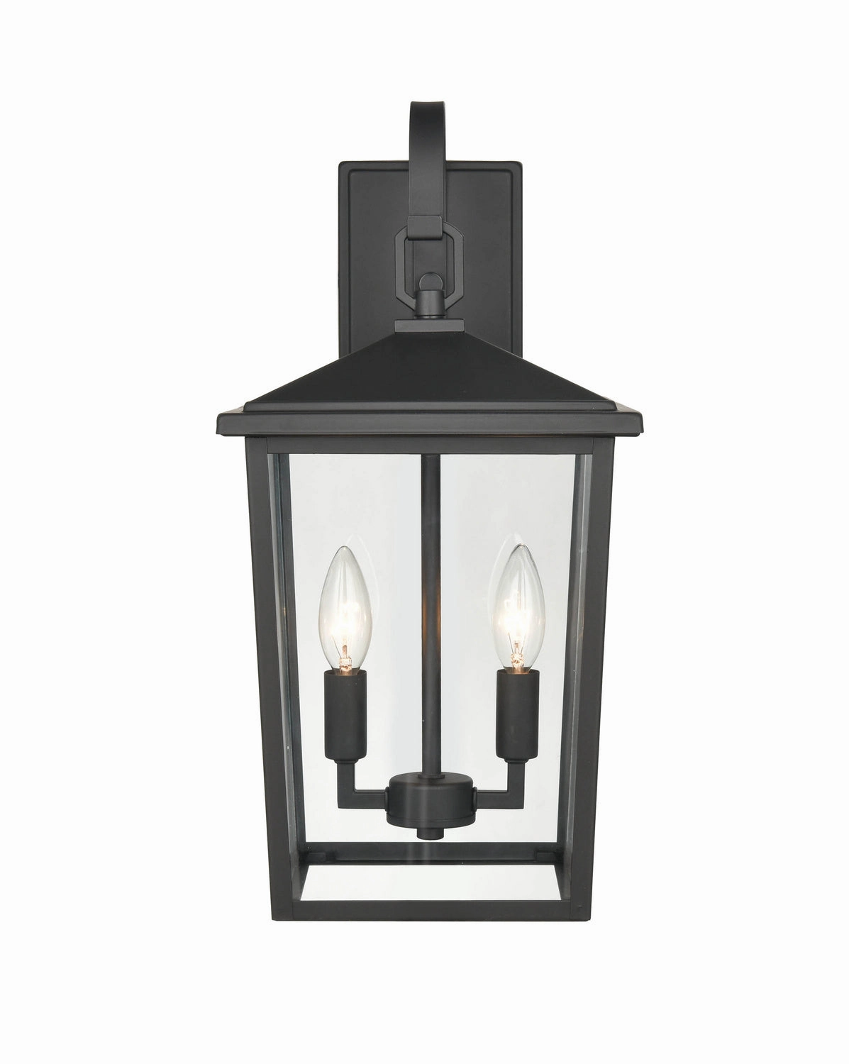 Fetterton Two Light Outdoor Lantern Powder Coated BlackOutdoor wall sconces with motion sensor