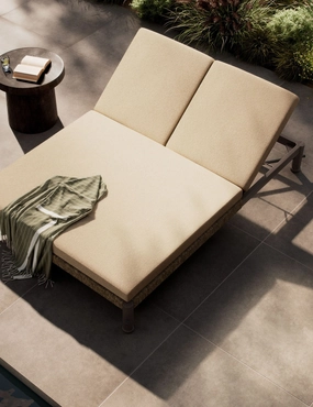 Finnegan Indoor / Outdoor Double Chaise by Amber Lewis x Four Handsoutdoor patio furniture set