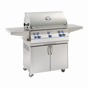Fire Magic Aurora 30" Portable Gas Grill with Backburner, Rotisserie Kit & Analog Thermometer A540s compact BBQ grill for small spaces