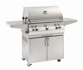 Fire Magic Aurora 30" Portable Gas Grill with Backburner, Rotisserie Kit & Single Side Burner A540s compact BBQ grill for small spaces