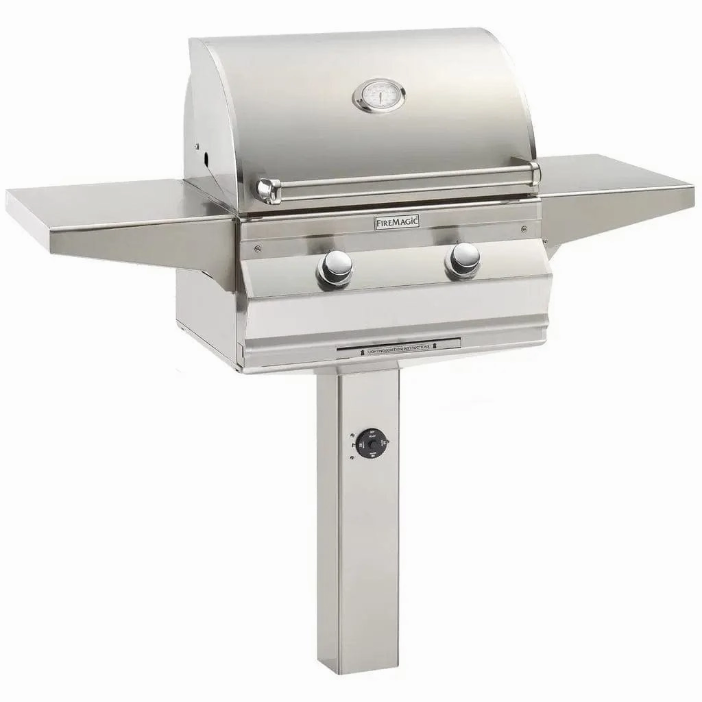 Fire Magic Choice 24" In-Ground Post Mount Gas Grill C430s professional outdoor BBQ grill set