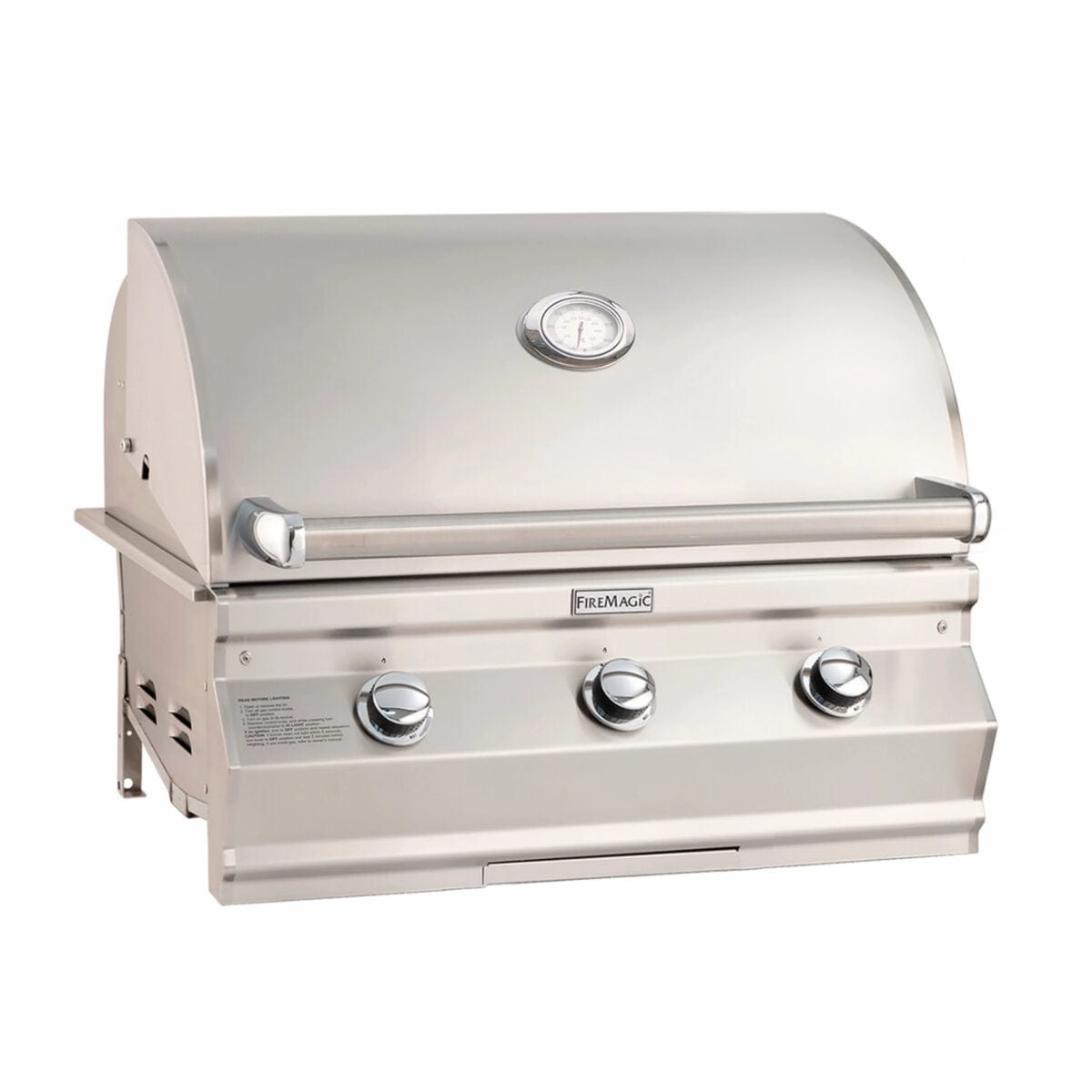 Fire Magic Choice Multi-User 30" CM540i Built-In Grill CM540i-RT1 stainless steel BBQ grill with side table