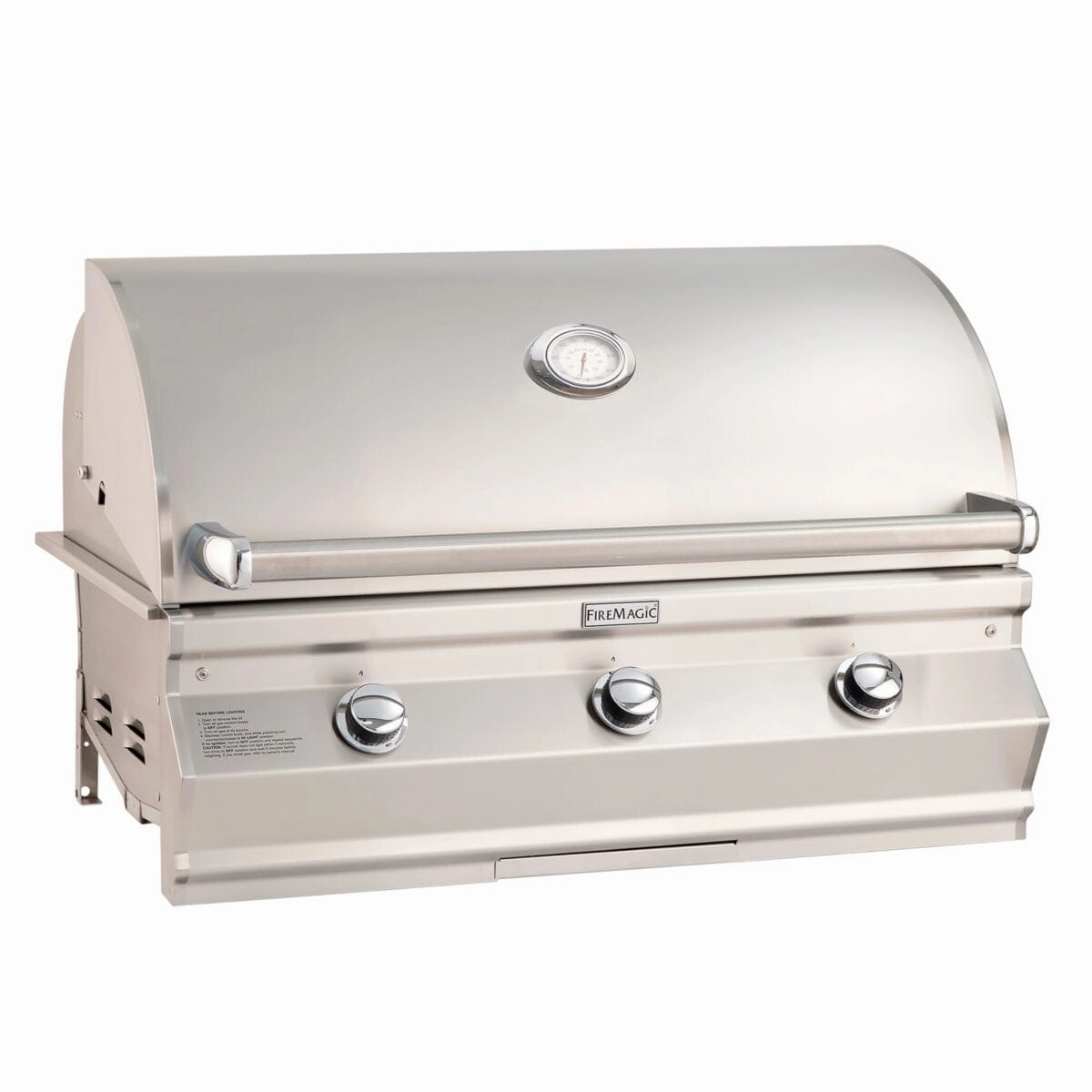 Fire Magic Choice Multi-User 36" CM650i Built-In Grill CM650i-RT1 stainless steel BBQ grill with side table