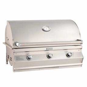 Fire Magic Choice Multi-User 36" CM650i Built-In Grill CM650i-RT1 stainless steel BBQ grill with side table