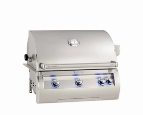 Fire Magic Echelon Diamond 30" Built-In Grill with Analog Thermometer E660i stainless steel BBQ grill with side table