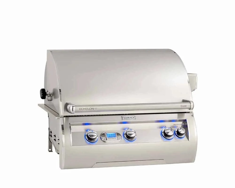 Fire Magic Echelon Diamond 30" Built-In Grill with Digital Thermometer E660i professional outdoor BBQ grill set