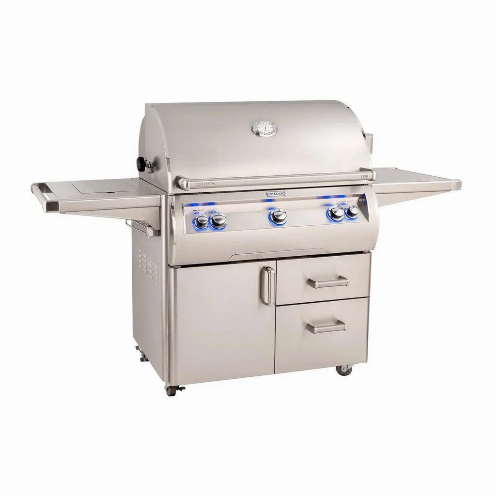 Fire Magic Echelon Diamond 36" Portable Grill with Analog Thermometer & Flush Mounted Single Side Burner E790s large capacity charcoal BBQ grills