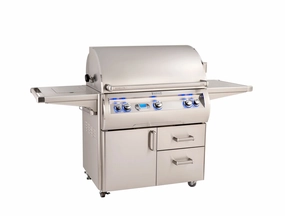 Fire Magic Echelon Diamond 36" Portable Grill with Digital Thermometer & Flush Mounted Single Side Burner E790s professional outdoor BBQ grill set