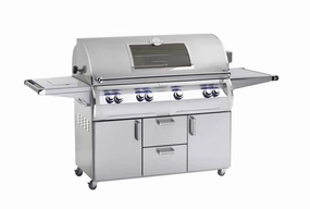 Fire Magic Echelon Diamond 48" Portable Grill with Analog Thermometer and Single Sideburner E1060s large capacity charcoal BBQ grills