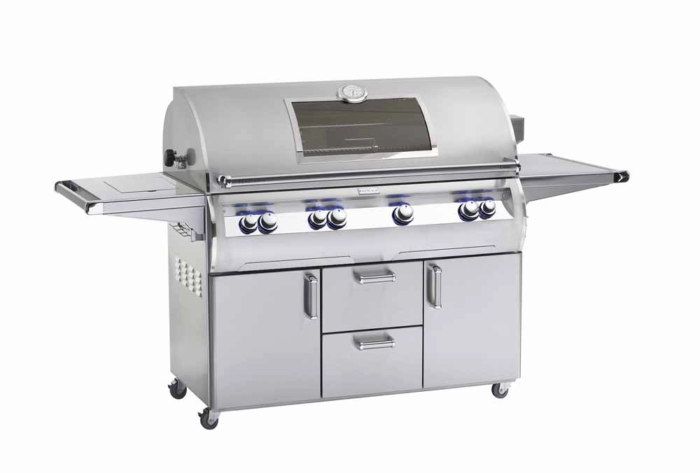 Fire Magic Echelon Diamond 48" Portable Grill with Analog Thermometer and Single Sideburner E1060s large capacity charcoal BBQ grills