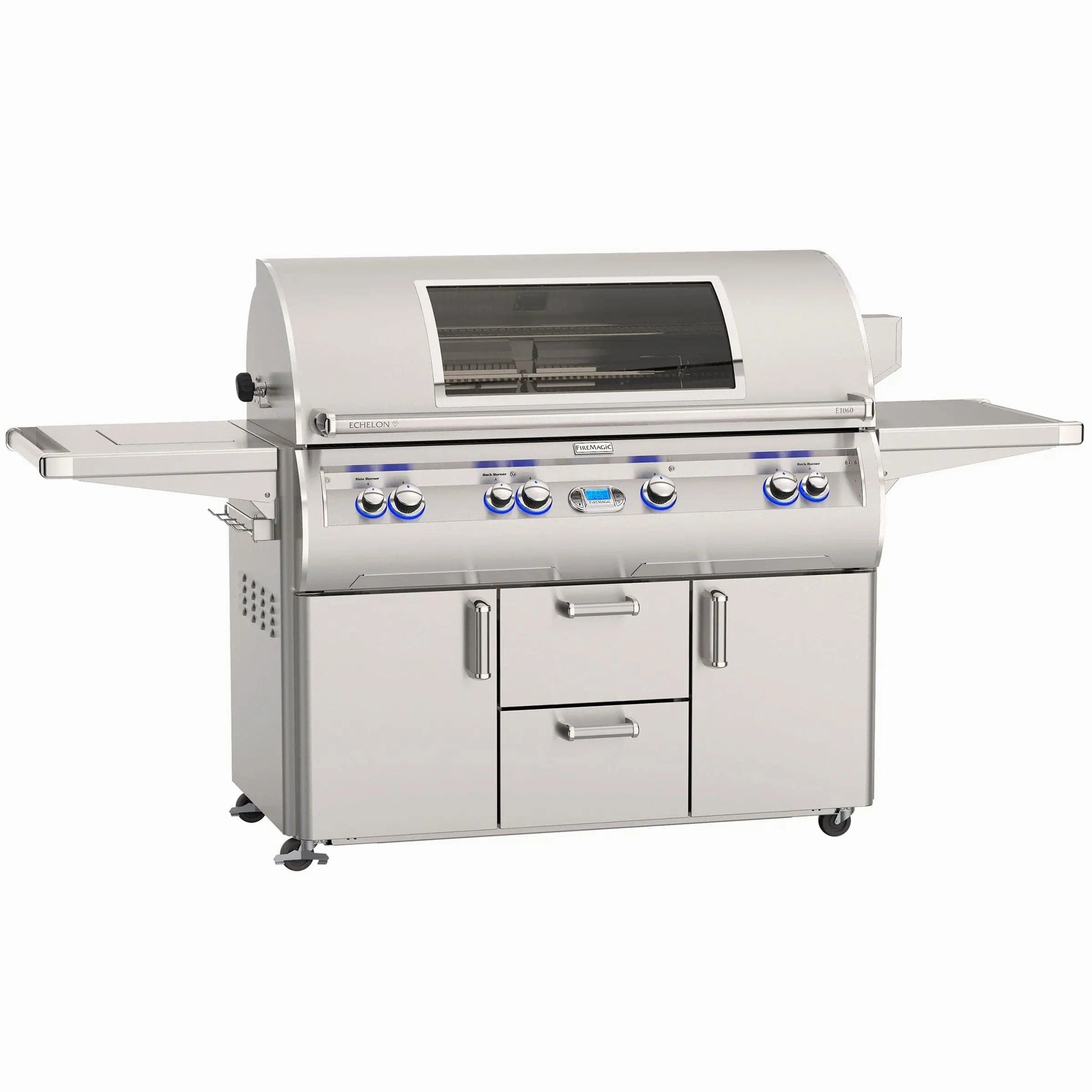 Fire Magic Echelon Diamond 48" Portable Grill with Digital Thermometer and Single Sideburner E1060s large capacity charcoal BBQ grills