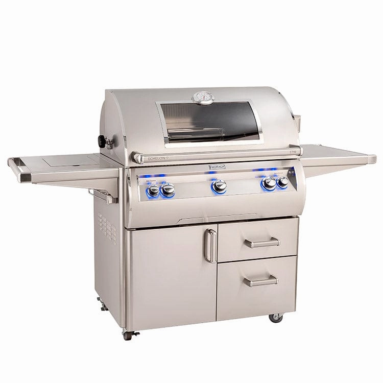 Fire Magic Echelon E790s Portable Grill E790s-9EAN stainless steel BBQ grill with side table