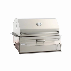 Fire Magic Stainless Steel 24" Built-In Charcoal Grill 12-SC01C-A professional outdoor BBQ grill set