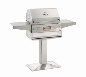 Fire Magic Stainless Steel 24" Patio Post Mount Charcoal Grill 22-SC01C-P6 large capacity charcoal BBQ grills