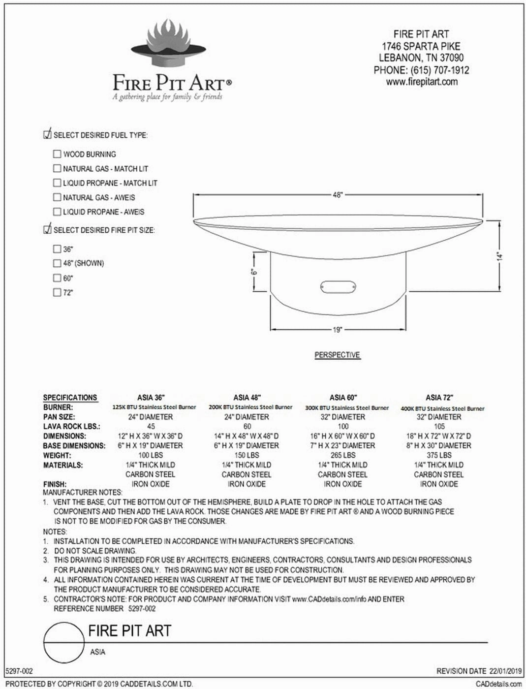 Fire Pit Art Asia 72-inch Match Lit Fire Pit Asia 72"-PENTA48-400K BTU