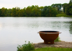 Fire Pit Art Bella Luna 48-inch Wood Burning Fire Pit - BLportable outdoor fire pit with lid