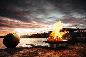 Fire Pit Art Bella Vita 34-inch Wood Burning Fire Pit - BV34portable outdoor fire pit with lid