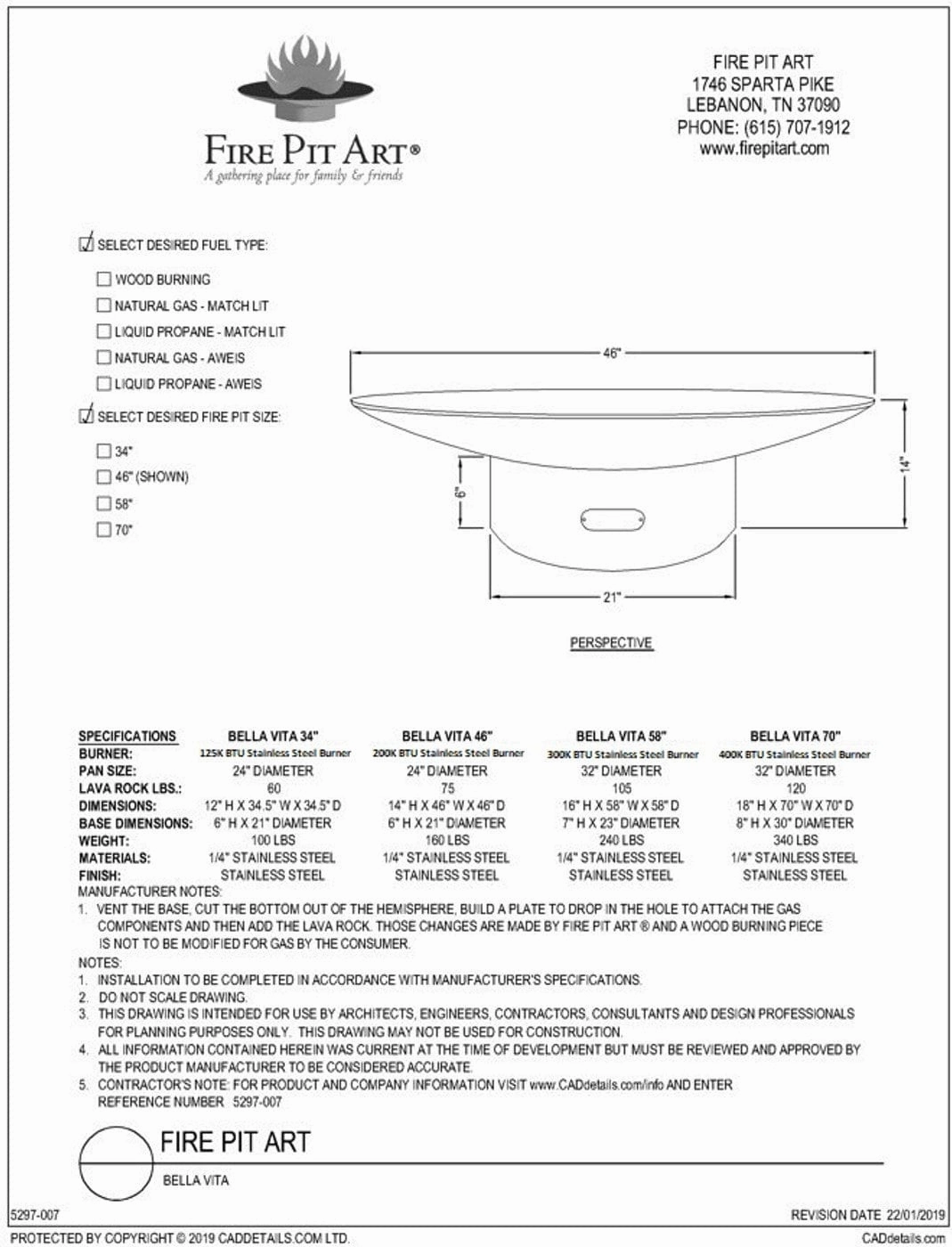 Fire Pit Art Bella Vita 70-inch Match Lit Fire Pit - Bella Vita70-PENTA48-400K BTU