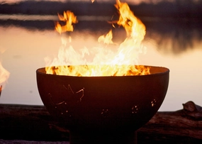 Fire Pit Art Funky Dog 36-inch Electric AWEIS Lit Fire Pit - Funky Dog-PENTA24-200K BTU-AWEISportable outdoor fire pit with lid