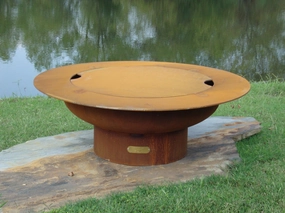 Fire Pit Art Saturn 41-inch Gas Fire Pit - SATportable outdoor fire pit with lid