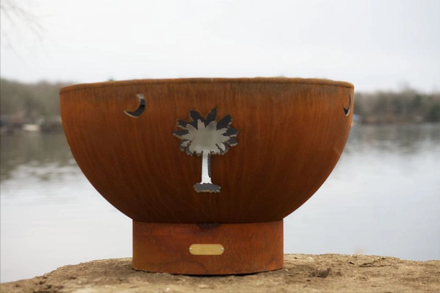 Fire Pit Art Tropical Moon 36-inch Wood Burning Fire Pit - TM