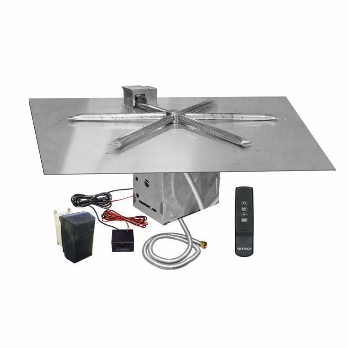 Firegear 25" Stainless Steel Square Flat Pan Gas Fire Pit Insert FPB-25SFBS22MT-N