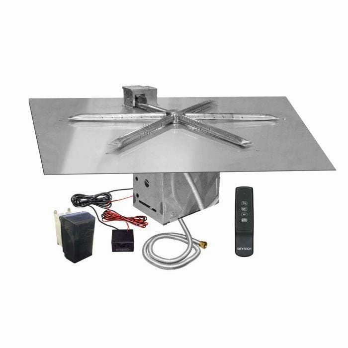 Firegear 25" Stainless Steel Square Flat Pan Gas Fire Pit Insert FPB-25SFBSTMSI-N