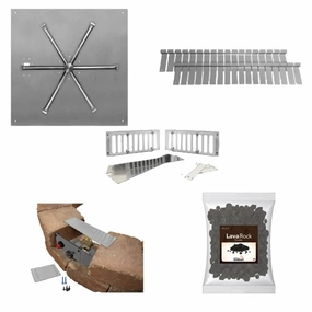 Firegear 25" Stainless Steel Square Flat Pan Paver Ready Gas Fire Pit Kit FPB-25SF22MTN-PKportable outdoor fire pit with lid