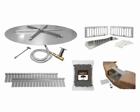 Firegear 26" Stainless Steel Round Disk Paver Ready Gas Fire Pit Kit FPB-26DTMSIN-PKportable outdoor fire pit with lid