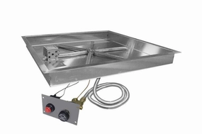 Firegear 26" Stainless Steel Square Pan Gas Fire Pit Insert FPB-26SBSTFSportable outdoor fire pit with lid