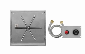 Firegear 26" Stainless Steel Square Pan Gas Fire Pit Insert FPB-26SBSTMSI-Nportable outdoor fire pit with lid