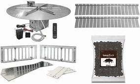 Firegear 29" Stainless Steel Round Disk Paver Ready Gas Fire Pit Kit with TFS Ignition FPB-29DTFSN-PKportable outdoor fire pit with lid