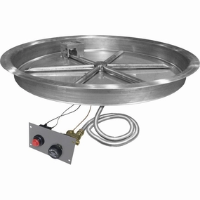 Firegear 29" Stainless Steel Round Pan Gas Fire Pit Insert FPB-29RBSTMSI-Nportable outdoor fire pit with lid