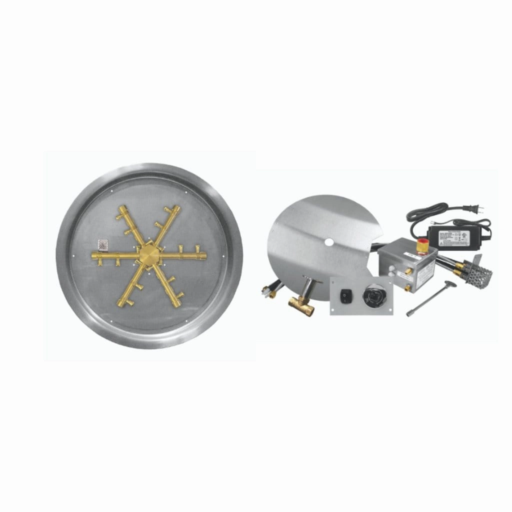 Firegear 33" Round Drop-In Pan Brass Burning Spur FPB-33RPSBR21AWSportable outdoor fire pit with lid